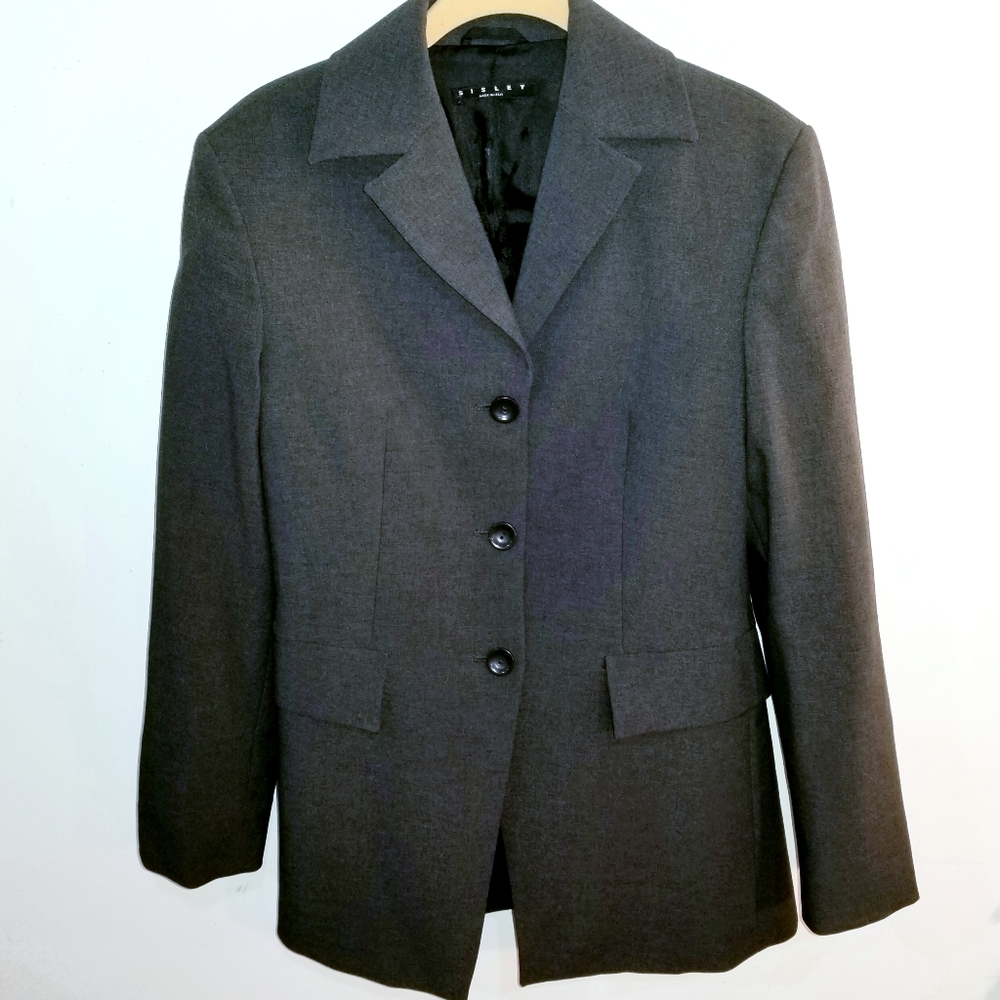 Sisley Men's Jacket Made in Italy Gray Size 44
